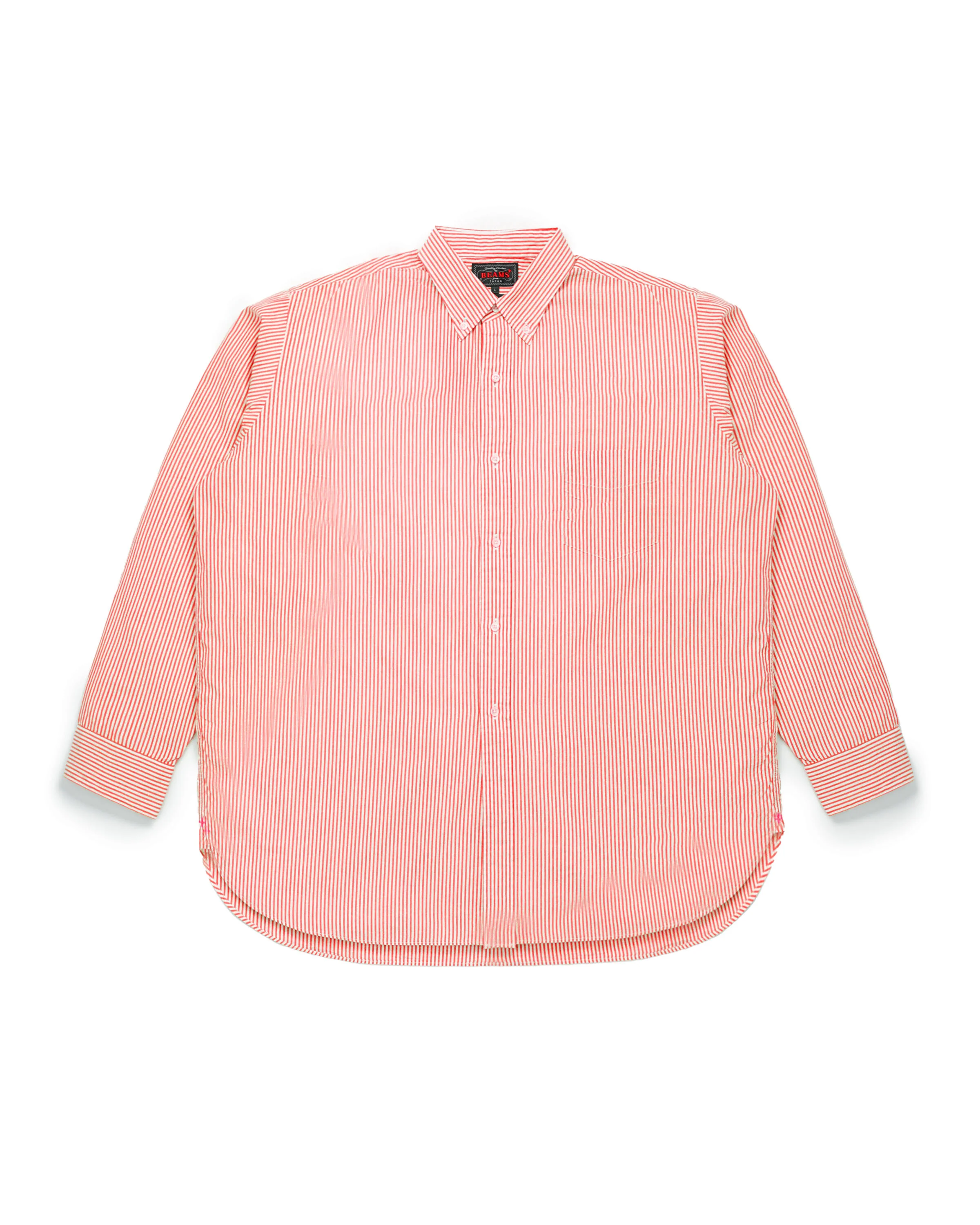 Beams+ B.D. Cotton Silk Block Stripe Classic Fit